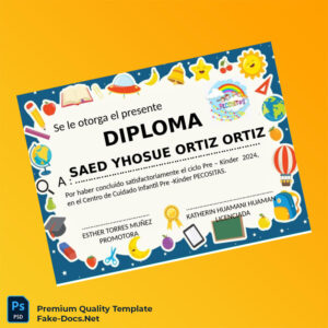 Spain Centro de Cuidado Infantil Pre-Kínder Pecositas Pre-Kinder Diploma – High Quality Replacement Template 2 Page Spain Centro de Cuidado Infantil Pre-Kínder Pecositas Pre-Kinder Diploma – High Quality Replacement Template 2 Page