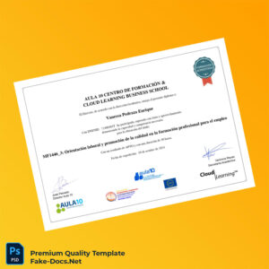 Spain Cloud Learning Business School Diploma Replacement Template – High Quality Printable Backup 2 Page Spain Cloud Learning Business School Diploma Replacement Template – High Quality Printable Backup 2 Page