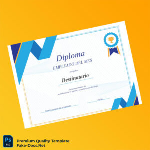 Spain Diploma Employee of the Month Template – High Quality Replacement Template Spain Diploma Employee of the Month Template – High Quality Replacement Template