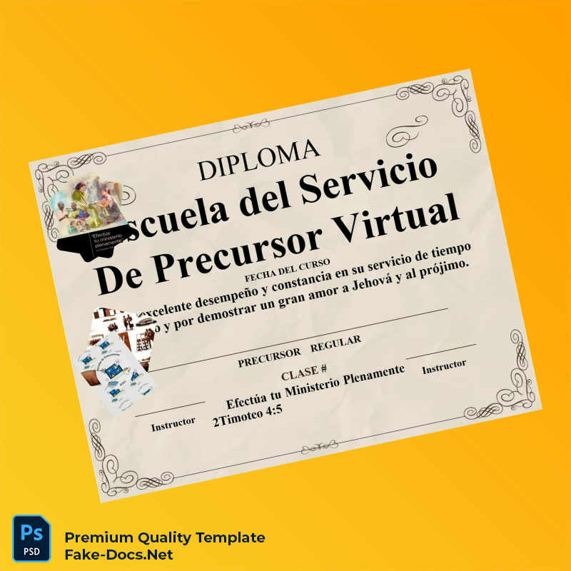 Spain Escuela del Servicio De Precursor Virtual Precursor Diploma Template – High Quality Replacement Template Spain Escuela del Servicio De Precursor Virtual Precursor Diploma Template – High Quality Replacement Template