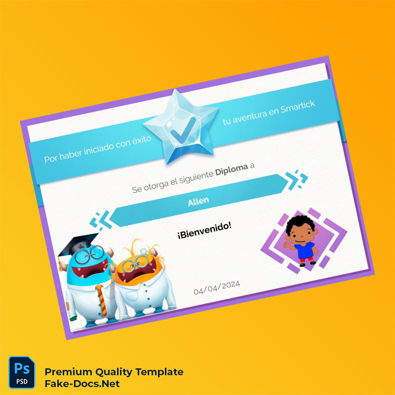 Spain Smartick Diploma Template – High Quality Replacement Template Spain Smartick Diploma Template – High Quality Replacement Template