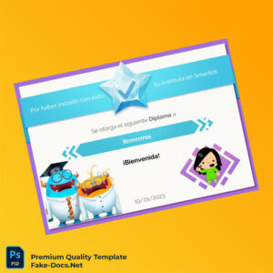 Spain Smartick Welcome Diploma Template – High Quality Replacement Template Spain Smartick Welcome Diploma Template – High Quality Replacement Template