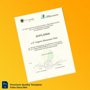 Spain University of Granada Diploma in Documentation Template – High Quality Replacement Template Spain University of Granada Diploma in Documentation Template – High Quality Replacement Template