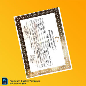 Turkey Ahmet Inanici High School Diploma Template – High Quality Replacement Template Turkey Ahmet Inanici High School Diploma Template – High Quality Replacement Template