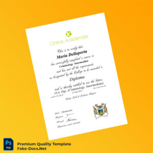 UK College of Online Academies Diploma in Criminology Intermediate Template – High Quality Replacement Template UK College of Online Academies Diploma in Criminology Intermediate Template – High Quality Replacement Template