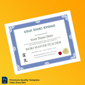 USA The International School of Reiki Usui Reiki Level 3 Certification Diploma – High Quality Replacement Template USA The International School of Reiki Usui Reiki Level 3 Certification Diploma – High Quality Replacement Template