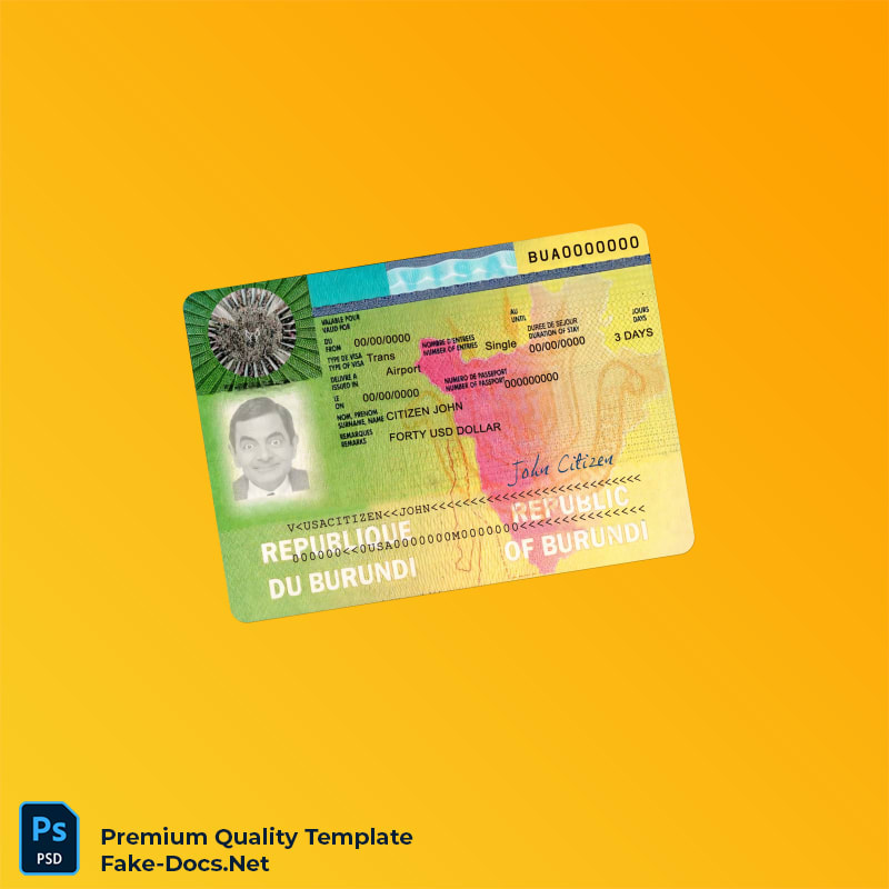 Burundi travel visa PSD template – High Quality Replacement Template (PSD) Burundi travel visa PSD template – High Quality Replacement Template (PSD)