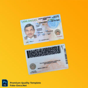 usa arkansas id card psd template template printable template 300x300 - driver licence, passport, utility bill psd temolate